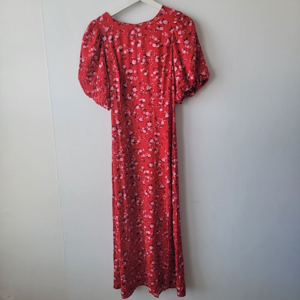 Old Navy womens Puff-Sleeve Floral Maxi Shift‎ Dress size M Cottagecore